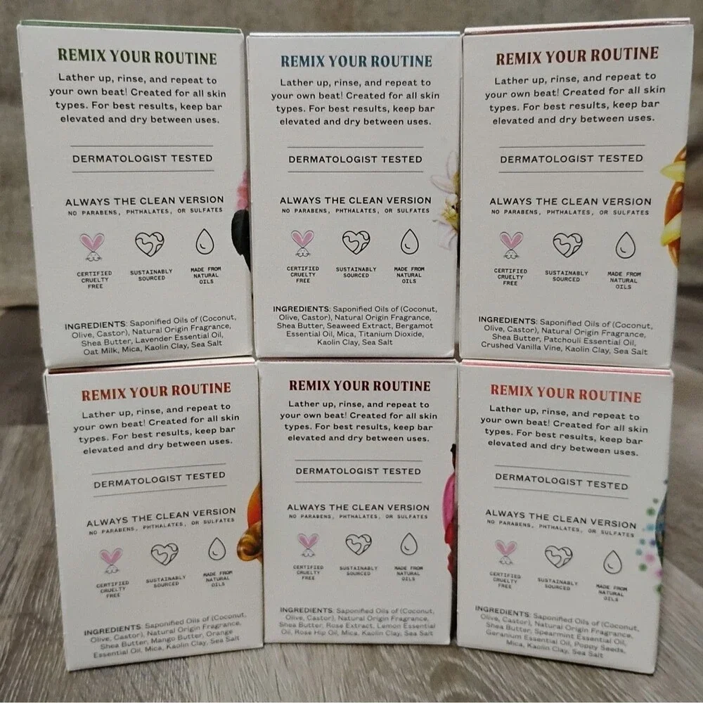 LOT OF 6 Squatch JUKEBOX Soap Lavendar Vanilla Rose Hips Watermelon Mango Malibu